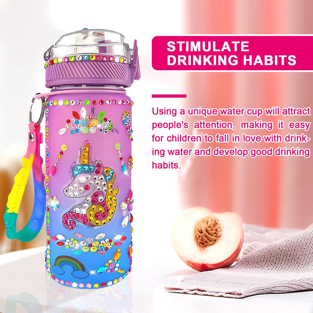 Water Bottle Kits Pretty Colorful Kids Water Bottle Gifts Safe Mermaid Water Bottle with Stickers Attractive Decorate Your Own