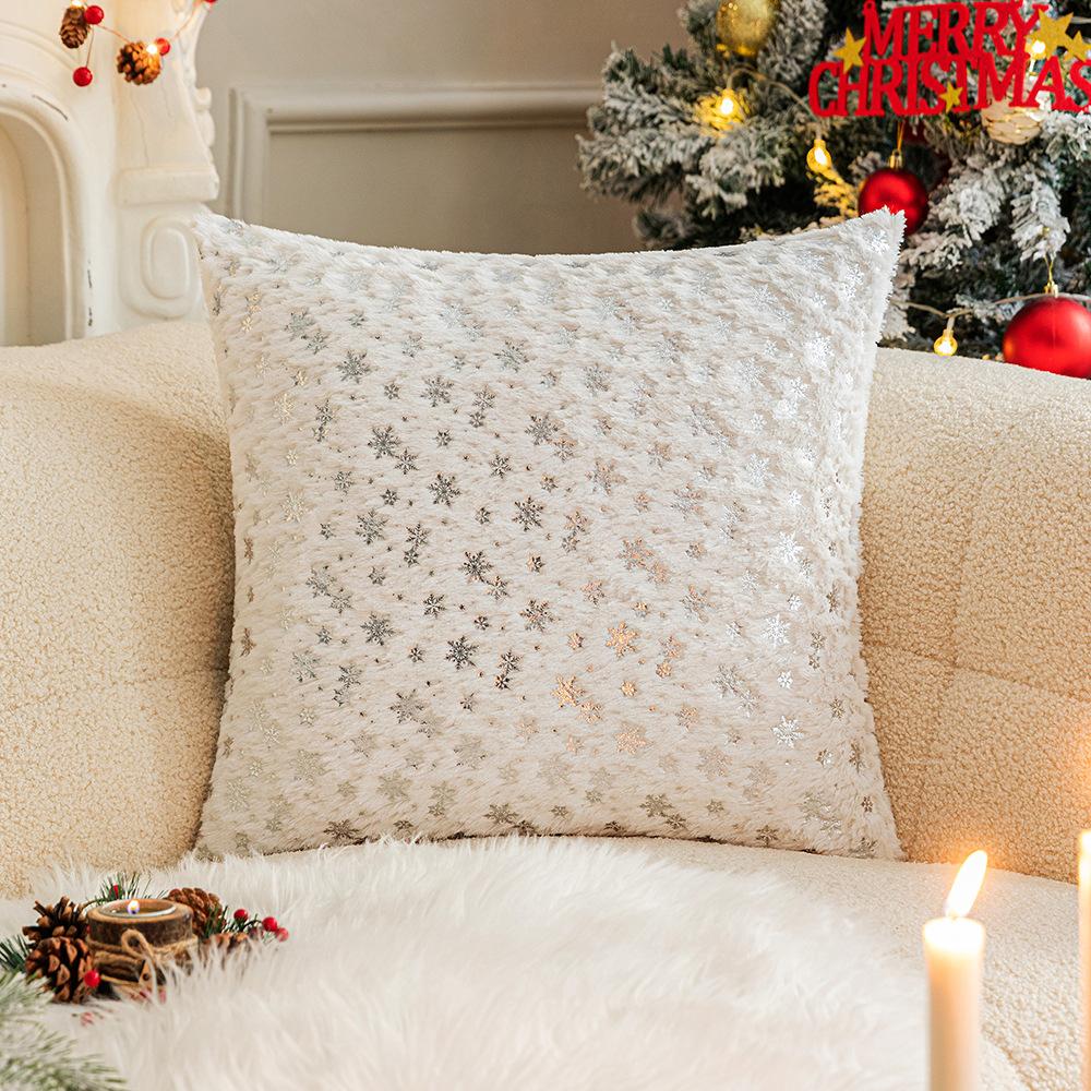 

Рождественская горячая наволочка для праздничного украшения дивана в гостиной, наволочка для подушки, американский рождественский колокольчик, плюшевая подушка 45 * 45cm without core