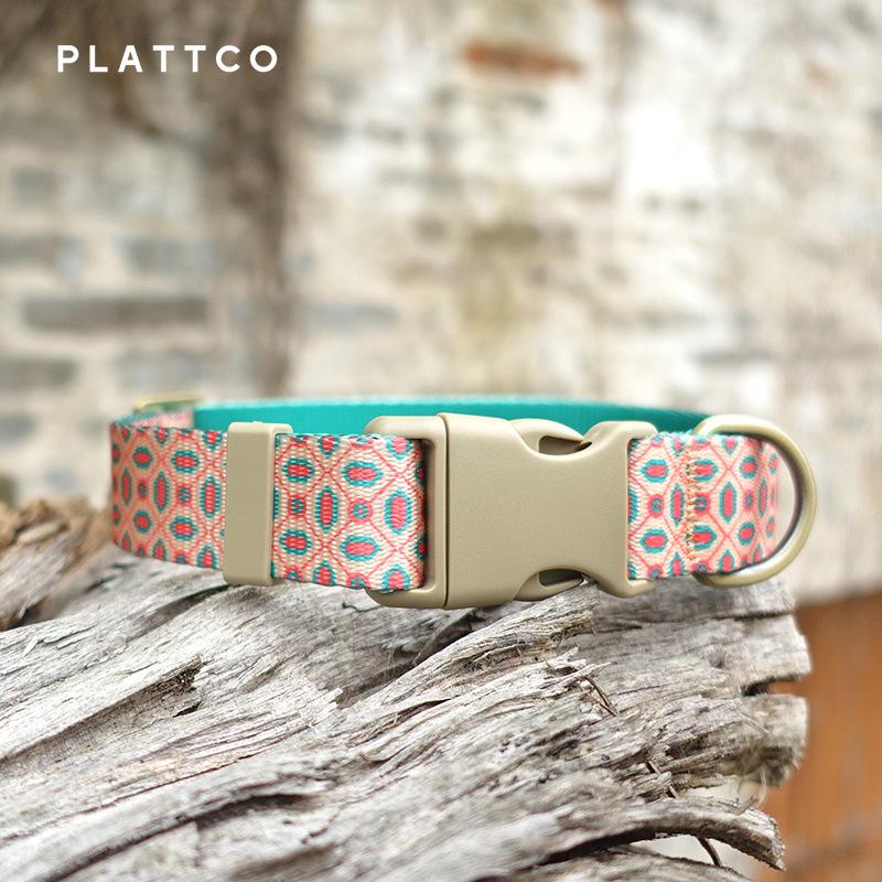 PLATTCO Polyester Printed Dog Collar & Leash - PDC370 L 2.5cm (49-55cm)