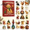 Regali a Tema Labrador Retriever Calendario dell'Avvento 2026 24 Giorni Ornamenti Cane in Acrilico Piatto 2D Festa di Natale Decorazioni da Appendere Conto alla Rovescia