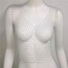 New Sexy Mesh Crop Tops For Women Summer Rhinestones Fashion Party Club See Through Fishnet Tank Hollow Out Backless Top