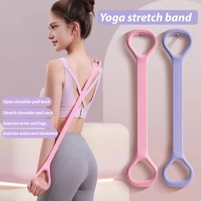 Silicone Figure 8 Resistance Band Anti-slip Men Women Arm Shoulder Stretch Strength Training Exercise Elastic Strap Fitness Tension Rope
