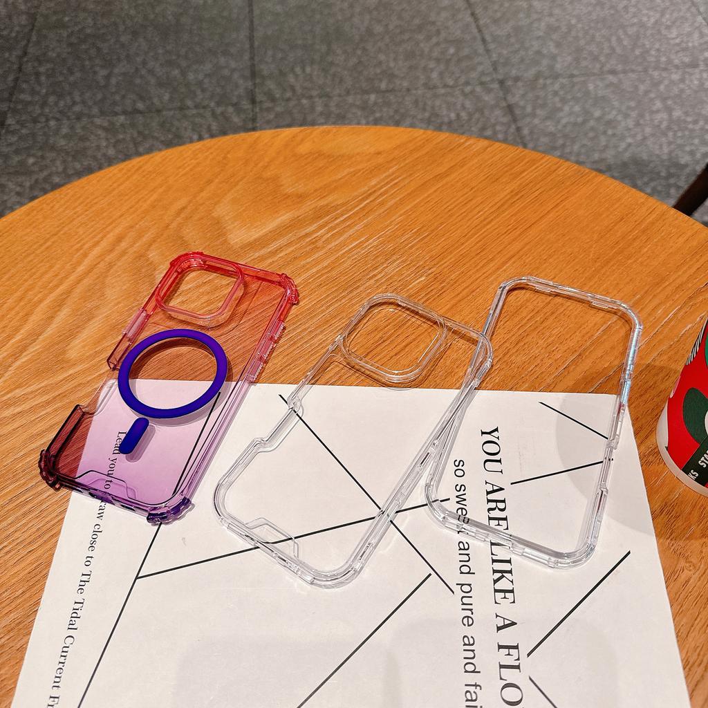 Gradient Two-color Second Generation Magnetic Colorful Three-in-one Mobile Phone Case Magsafe Wireless Charging for IP16promax