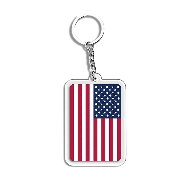 Acrylic Keychain Country Flags Collection United States Spain Russia France For Car Key Bag Gift Souvenir