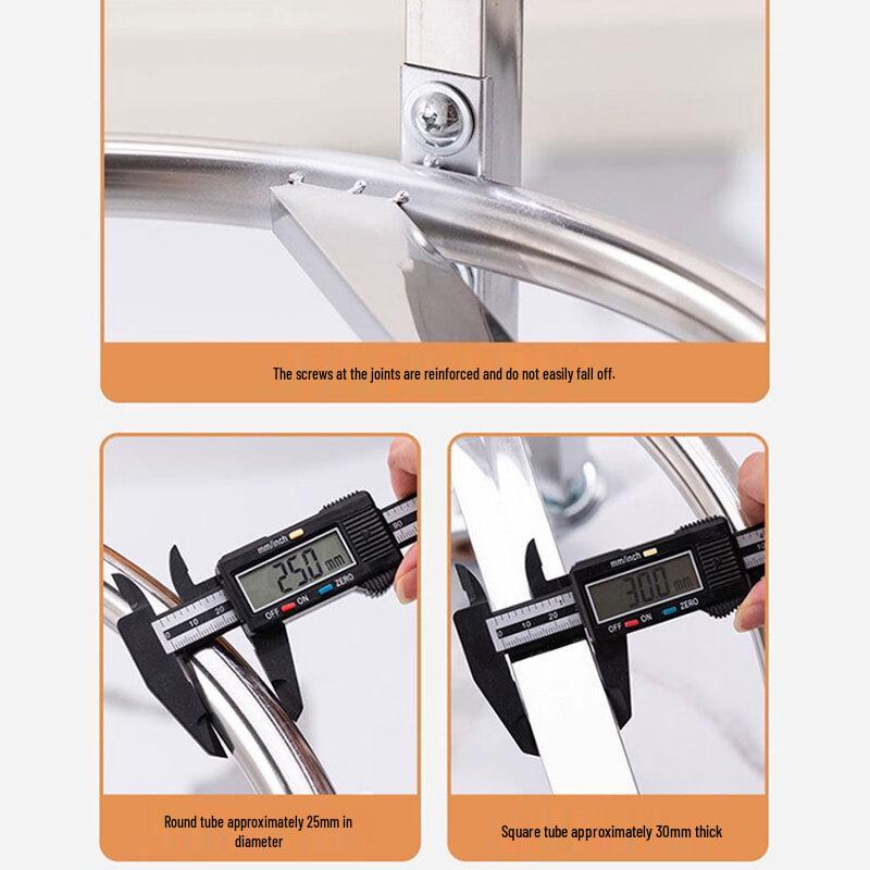 HPMILY 55cm Commercial Mobile Stainless Steel Bucket Stand