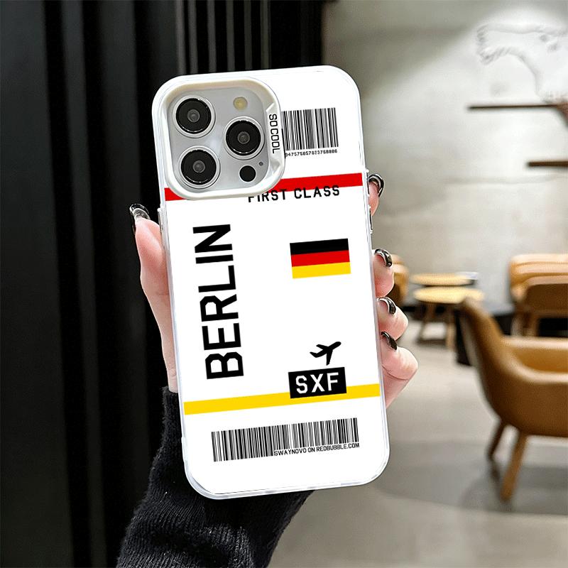 Travel Air Ticket Label Shockproof Phone Case for iPhone 17 Air 16 16E 15 Pro Max 14 Plus 13 Mini 12 Back Cover Anti Fall Fundas