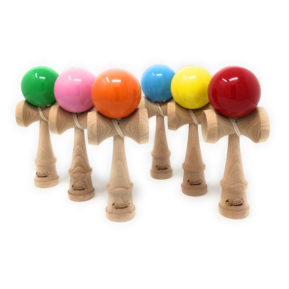 MyCircus Kendama Adult JUGGLE 4FUN Replacement Strings and (Cherry Wood) (Includes Bag)