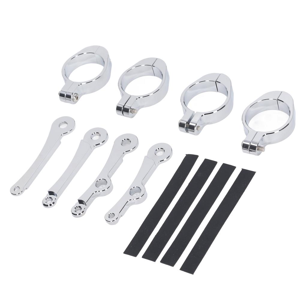 Motorcycle Headlight Mounting Bracket 39 To 41mm Bright Silver Surface CNC Processing Replacement For Suzuki