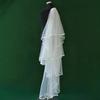 Tiered Wedding Veils Shoulder Back Coverage Breathable Tulle Bridal Veils Headpiece WithInvisible Hair Pin for Wedding