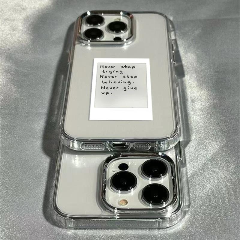 Fashion English Never Give Up Transparent Phone Case for iPhone 17 AIR 16 15 14 13 12 11 PRO XSMAX XR 7 8 PLUS Y2K Clear Cover