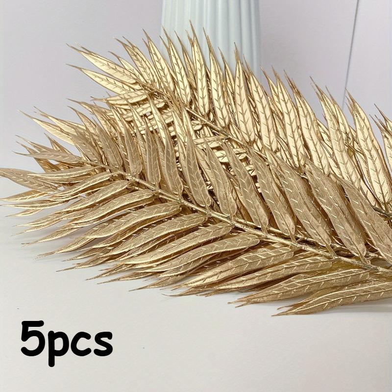 

10pcs/5pcs Golden Willow Leaf Simulation Golden Leaves, Wedding Centerpieces, Bridal Showers, Parties, Garden Decor New Year