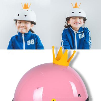 Helmet Crown Decor with Suction Cup Silicone Cute Motorcycle Helmet Crown for Kids