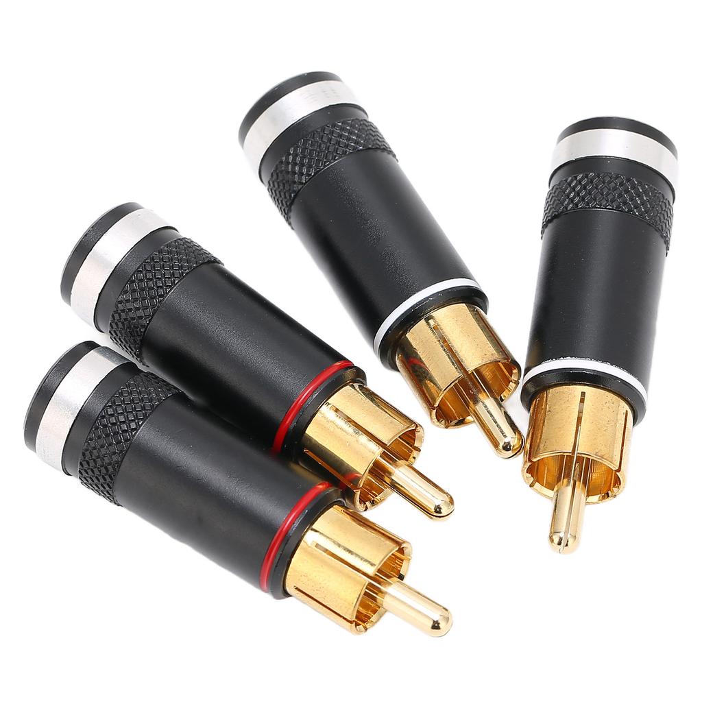 Preffair R1764 RCA Audio Plug 24K Gold Plated Signal Cable Plug for 6.5 Mm Cable
