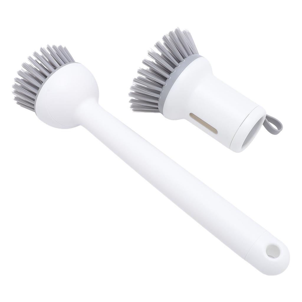 2 Pcs Soap Dispensing Dish Brush Long Handle and Palm Brushes Rotating Head Dish Scrub Brush for Kit