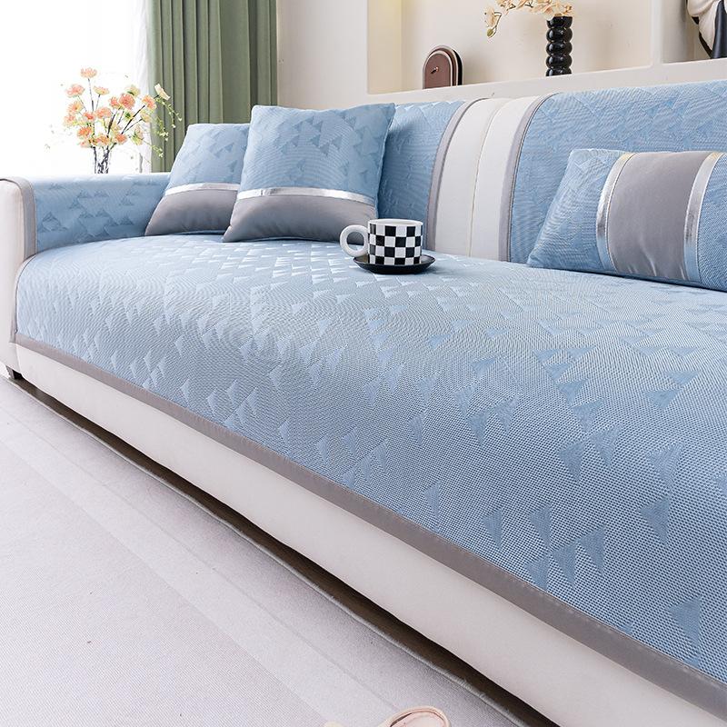 Ice Silk Cool Sofa Cushion  New Summer Model Rattan Mat Seat Cushion Light Luxury Non-Slip Sofa Cover Cross-Border