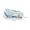 1pc Mediterranean Decorative Tissue Box Wooden Craft Storage Organizer For Home Bedroom Office Desktop Streaked Lighthouse