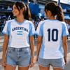 Sommer Damen Herren Argentinien Print V-Ausschnitt Kurzarm T-Shirt Grafik T-Shirt Trikots Übergröße Sport T-Shirt Fußball Fans