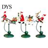 Festive Mantel Decoration Wobbly Santa on Reindeer Christmas Figurine, Metal Balancing Tabletop Decor, Table Decor Swinging Statue for Shelf