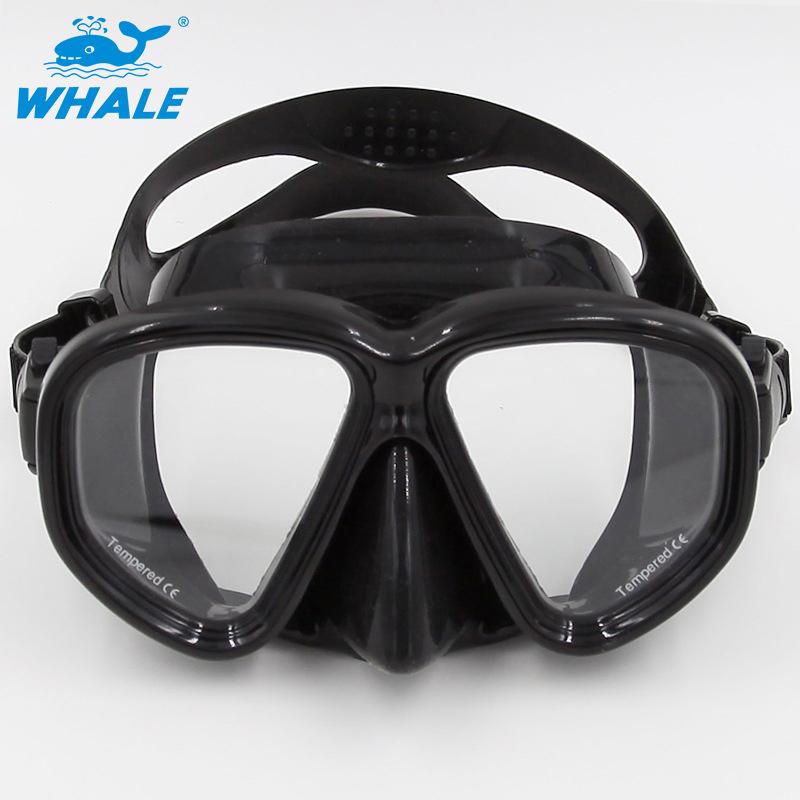 Professional Snorkeling Mask MK‑500 Comfort Silicone Tempered Glass Diving Mask Brand WHALE one size чёрный