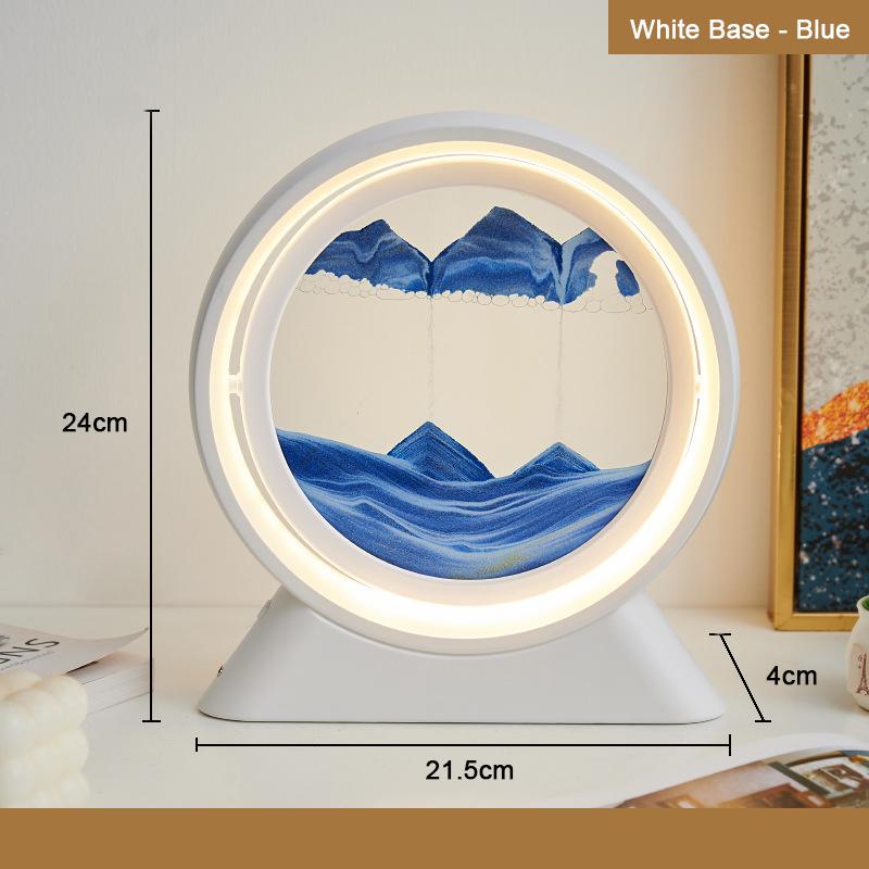 Sandscape Moving Sand Art Picture Quicksand Table Lamp Liquid Hourglass Sand Painting Flowing Sand Bedroom Light Home Decor Gift