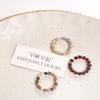 3PCS Adjustable Round Bead Ring Light Luxury Opening Ring Trendy Colorful Beads Ring  Party
