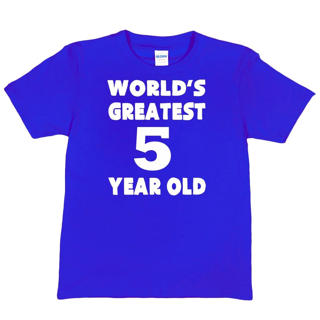 5th Birthday T-shirt Worlds Greatest 5 Year Old Happy Birthday Tee Age 5 Gift
