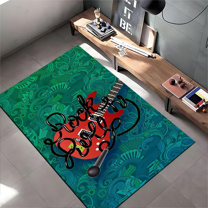 Rock Guitar Music Carpet suitable as a non-slip mat for the living room or bedroom sofa