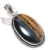 Tiger Eye Gemstone 925 Sterling Silver Jewelry Pendant 2.36"