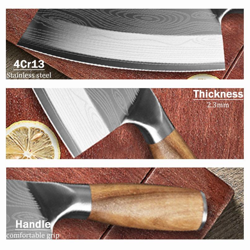 4PCS Kitchen Chef Knife Set Stainless Steel Boning Knife Multipurpose Knife Utility Knife Barbecue Knife