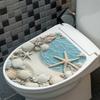 1pc Beach Starfish Shell Bathroom Toilet Sticker Beautifying Decorative Wall Sticker Room Decoration