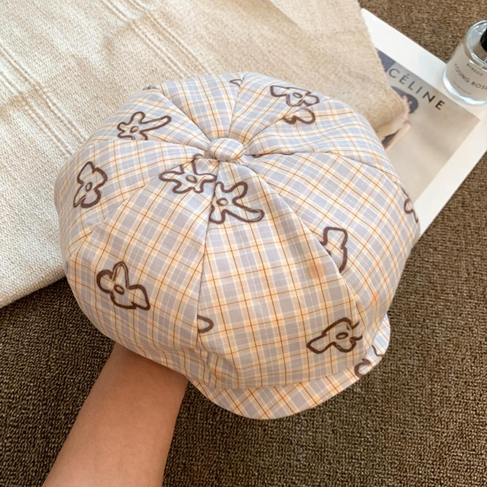 

Сладкий Берет с Цветком Британский Стиль Y2k Шляпа Художника Кепка Газетчика Восьмиугольная Шляпа Весна Лето Style6