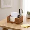 Solid Wood Desk Organizer Pen Holder Stationery Storage Box  for Office Study Home