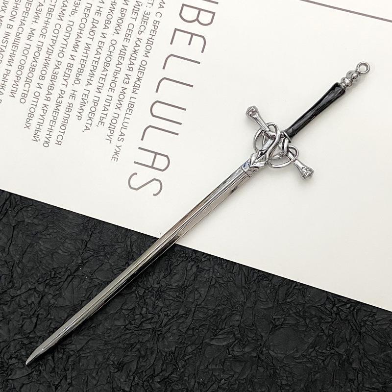 Ancient High-Grade Alloy Sword Hairpin: Color-Preserving Electroplated Hanfu Hair Accessory for Updos