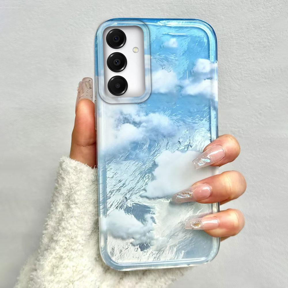 Blue White Clouds Phone Case for Samsung Galaxy A55 A07 A17 A56 A36 A26 A16 A53 A06 A14 A24 A34 A54 A15 A25 A35 A12 A13 Cover