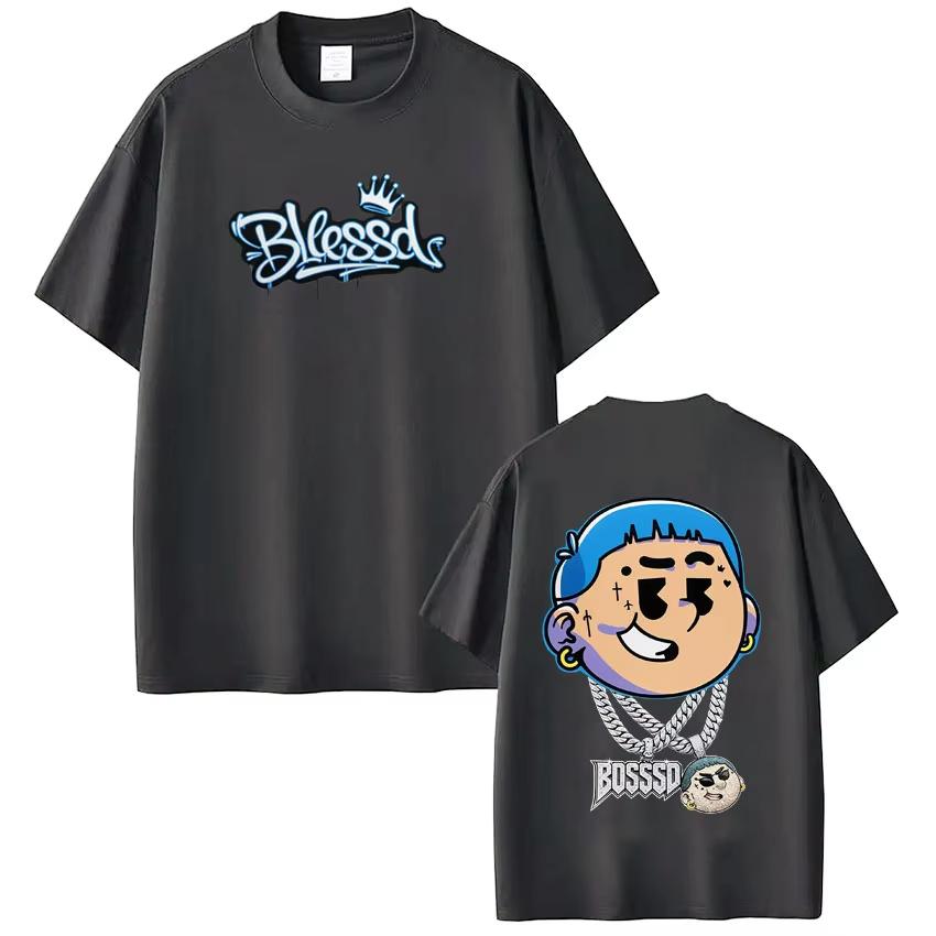 Rapper Blessdel Mejor Hombre Del Mundo Tour 2026 Print Tshirt Unisex Women Hiphop Tshirts Aesthetic Trend Cotton Casual Tshirts