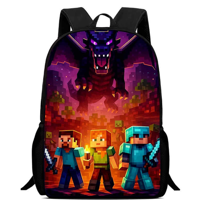 Minecraft Printed Backpack Children'S Elementary School Bag