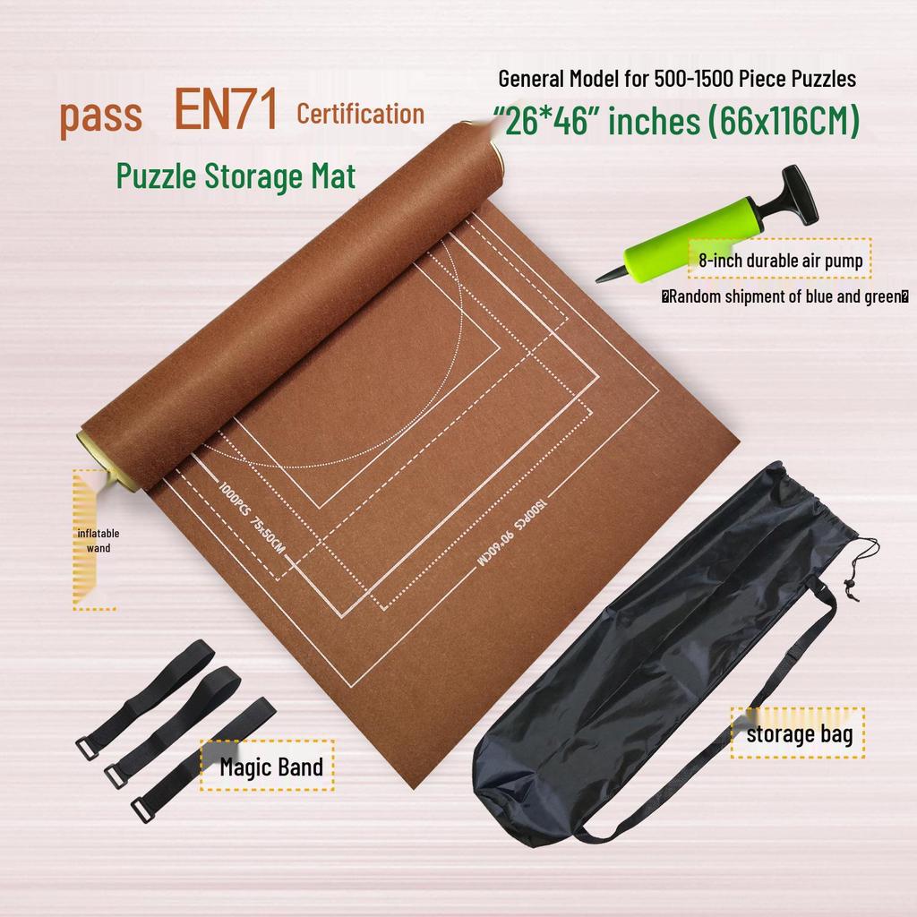 Crease-Free Puzzle Storage Mat for 500-1500 Pieces with Color Box Packaging