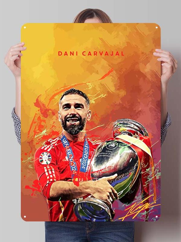 Dani Carvajal Metal Posters Customizable Sign Decor for Room Decoration Football Player Tin Signs for Home Wall Art Decoration