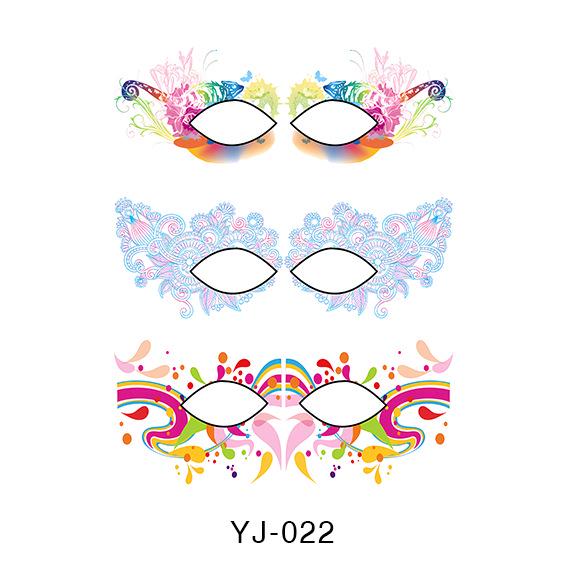 Geometric Pattern Eyeshadow & False Eyelash Tattoo Stickers for Party Makeup