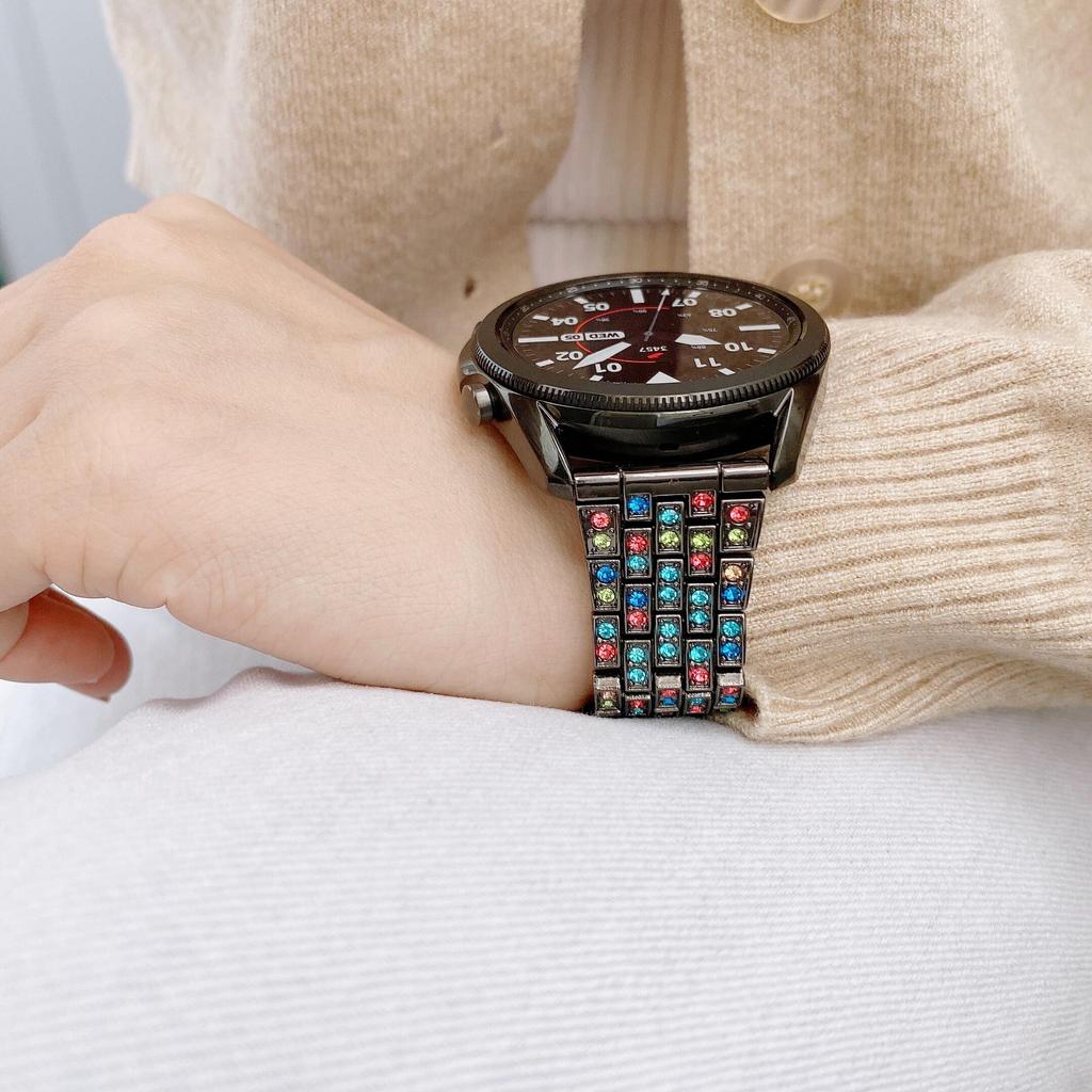 Metal Diamond Strap for HuaweI Watch 4 3 Pro GT5 GT4 GT2 Gt3 46mm Amazfit GTS GTR 2 3 Colorful Band for Samsung Watch 7 6 5 4 3 Active 2 Wristband