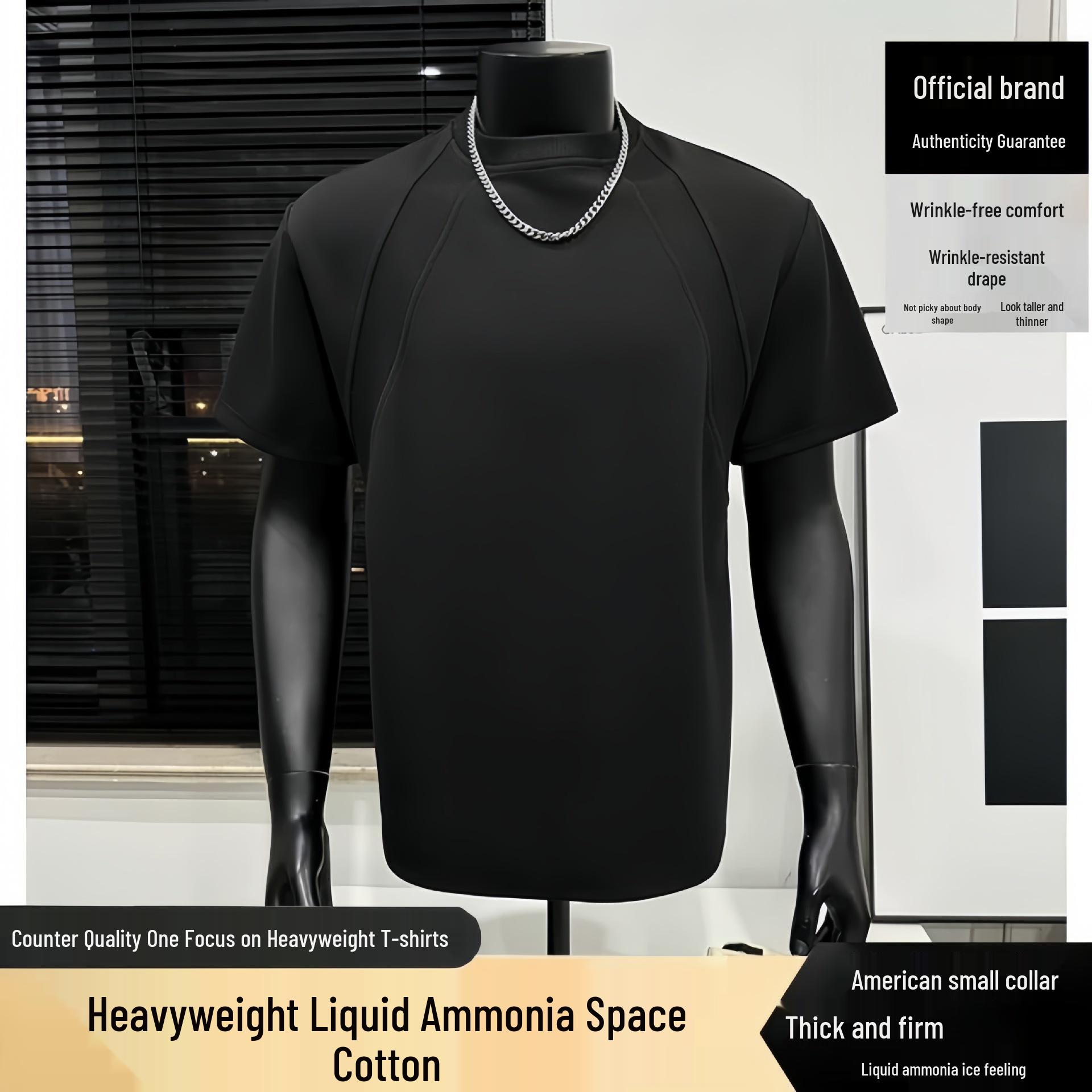 

Premium Men s Heavyweight Cotton Short-Sleeve T-Shirt, Breathable & Wrinkle-Resistant, Trendy Versatile, Solid Color Patchwork Design. L: 110-120 lbs