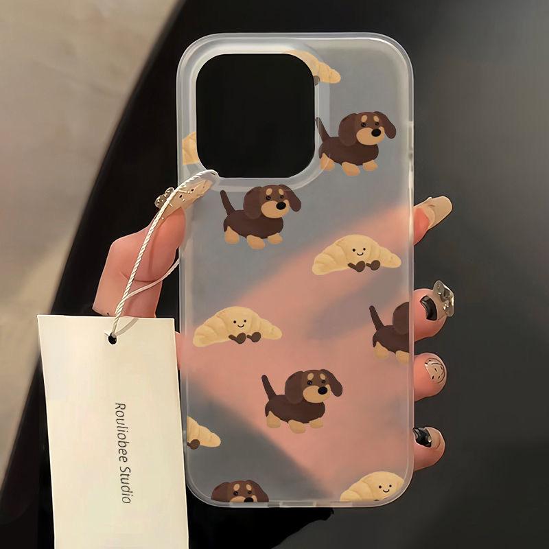 Yellow Dog Frosted Dumpling iPhone 15 Case, New Skin-Friendly XS Max 11/12/14 Pro Max, Hot Selling