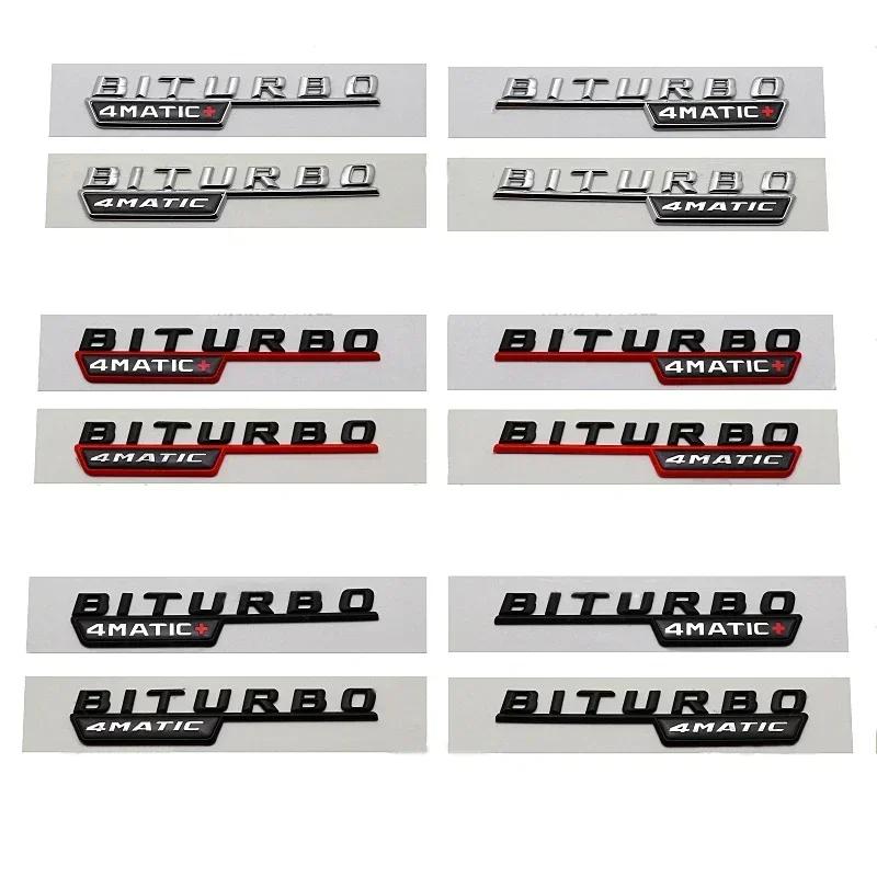 2pcs BITURBO 4MATIC Plus Logo Car Emblem Fender Badge Sticker For Mercedes Benz AMG C43 E43 GLE43 GLC43 W204 W203 W211 W205 X253
