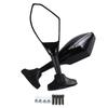 Universal Motorcycle Rearview Mirrors HD with Lights Flat Mirror Black Modified Reversing Reflector