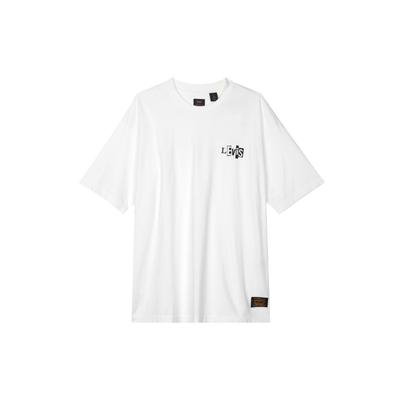 T-shirt Levis à Col Rond et Manches Courtes avec Imprimé Logo Uni pour Homme Hauts Blanc A1005-0001