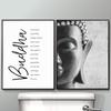 Zen Buddha Head Statue Poster Print Motivational Quotes Canvas Painting Minimalist Wall Art Pictures Buddhism Home Room Decor