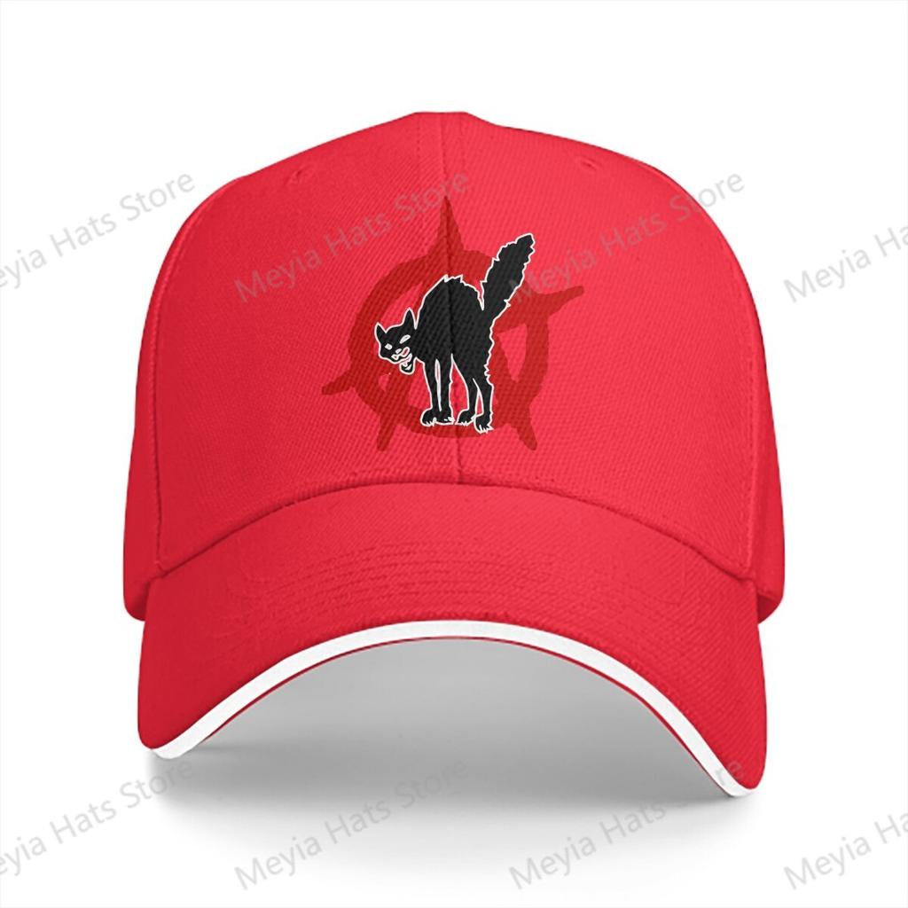 Black Cat Anarchy Anarchist Symbols Baseball Cap Unisex Hats Women Visor Cycling Snapback Caps