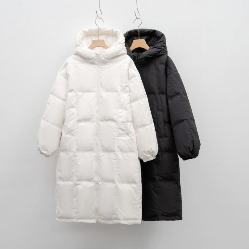 Thickened loose bread clothes, new duck down winter coat, extended knee down jacket for women