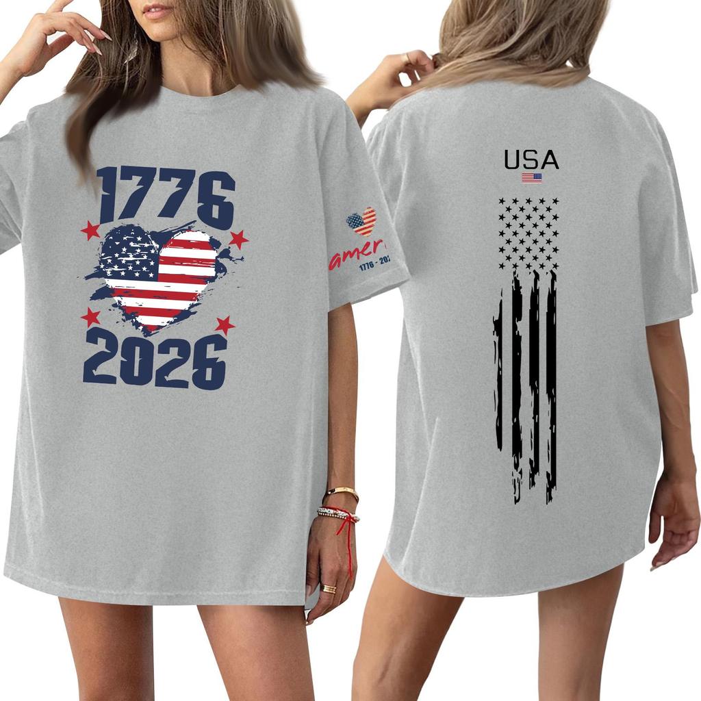 Damen Lässiges Mode Rundhals Lässiger Print Kurzarm T-Shirt Top