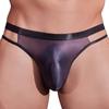 Men Low Rise Bulge Pouch Briefs Breathable Underpants T Back Briefs Oil Shiny Glossy Thong Gay Lingerie Exposed Butt Panties